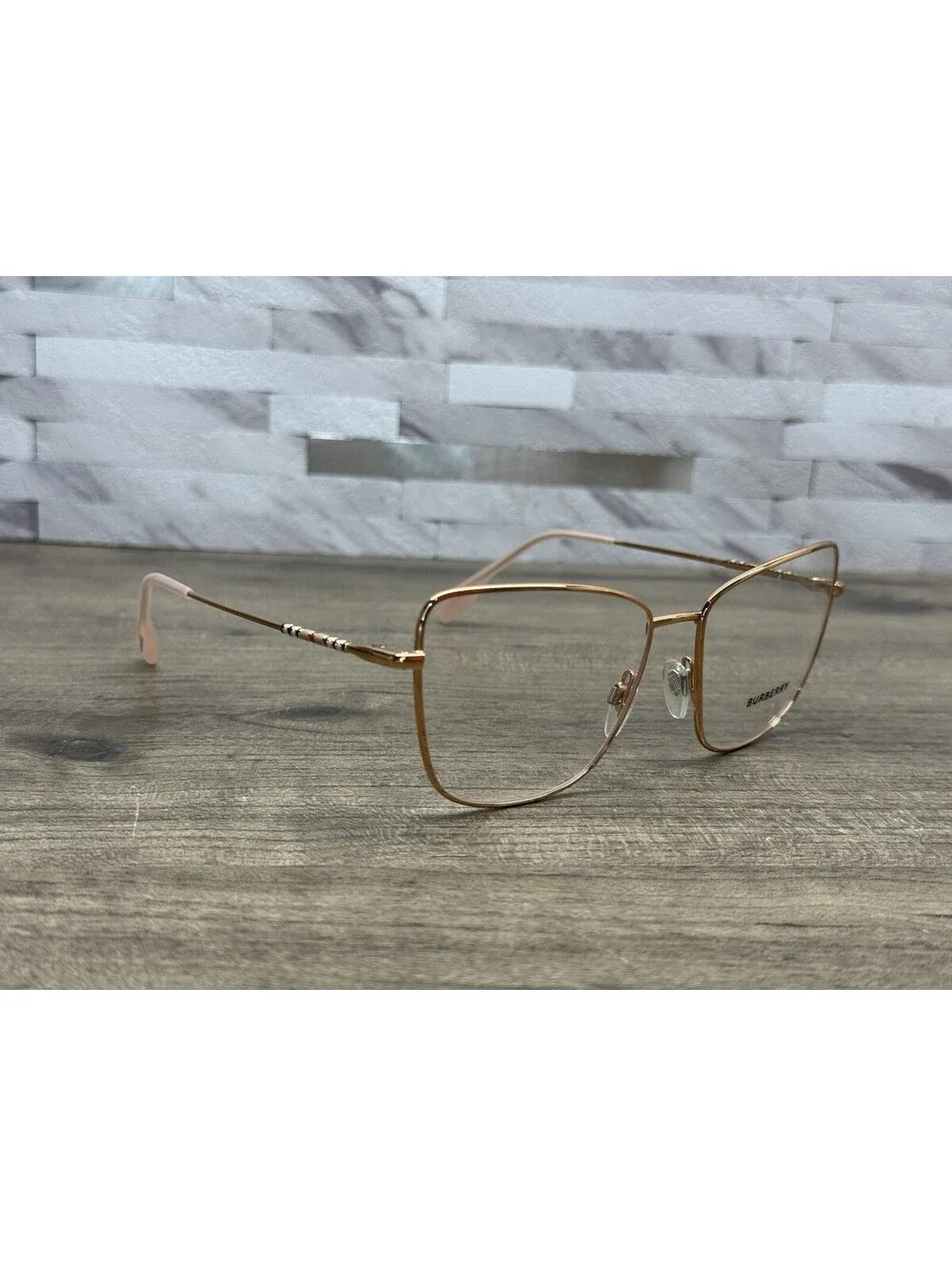 NEW BURBERRY B 1367 1337 Pink Rose Gold Authentic Eyeglasses 55-16-140 Demo Lens